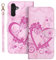 Auslbin Funda Samsung Galaxy A14 5G 6.6 Pulgadas 2023 Soporte Plegable Flip Case de Ranuras Tarjetas Magnético Protector PU Cuero con Tapa Carcasa para Samsung Galaxy A14 5G 2023 (Rosado)