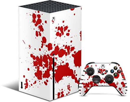Skins4u Skin Design Schutz Folie Vinyl Aufkleber Sticker kompatibel mit Xbox Series X Gaming Wrap Faceplate Skins Cover Konsole + Controller Skin Blood