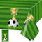 Fußball Tischdecke Soccer Trophäe Tischdecken Fußball Plastik Tischtuch Rechteckige Wasserdicht Fußball Motiv Kinder Geburtstag Sportfans Party Dekoration, 137 x 274cm, 1 Stück