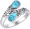 Türkis Ring Sterling Silber Regenbogen Einstellbar Bandringe Viktorianisch Schmuck Geschenke für Damen Mädchen