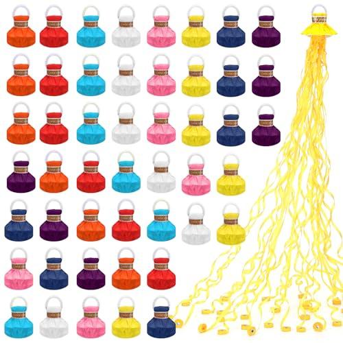 Arrowbash 48 Pcs No Mess Streamers Confetti Hand Throw Streamers Paper Crackers for New Years Wedding Opening Celebrations Birthday Retirement Engagement Graduation Party Favors Decor(Multicolor)