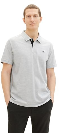 TOM TAILOR Herren 1031006 Basic Piqué Poloshirt, 12035 - Grey Heather Melange, L