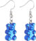 2 x blaue Bären-Ohrringe, Acryl, Schmuck, Kunststoff
