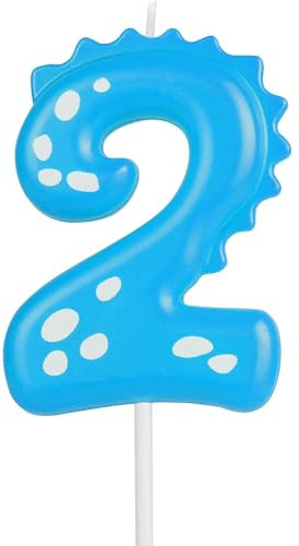 Birthday Candles,2.8inch Dinosaur Number Candles,Number 2 Candle, Dino Candles,Happy Birthday Candle,Cake Candles Cake Topper,Boys Girls Kids Dinasour Forest Theme 2 Birthday Party Decorations(Blue)