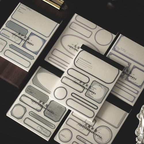 Alideco 180pcs Vintage Scrapbook Paper Basic Tearable Border Scrapbooking Paper for Journaling Supplies, Decorative Craft Paper for Junk Journals (biankuangji)