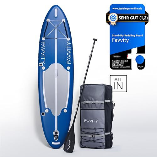 Stand-Up Paddling Board aufblasbar - Stilvoll Sub [7-Jahre Garantie] ultraleichtes SUP-Board | SUP Board Set Halb-Carbon 150kg Allrounder Stand-up Paddle-Board | Standup Paddle Board - FAVVITY