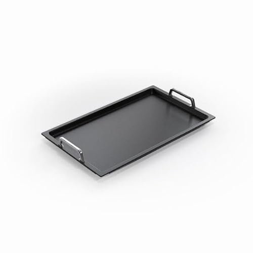 AMT Gastroguss Gastronorm AMZN-25333-G - Plancha para barbacoa GN 1/1 lisa, no inducción, 53 cm x 32,5 cm, 2 cm de alto, con asas de acero inoxidable, acabado antiadherente Lotan®