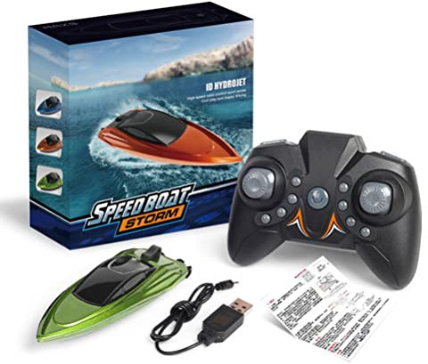 BSTCAR Ferngesteuertes Boot mit wiederaufladbarer Batterie Wasserspielzeug Geschenk Kinder und Erwachsene, Hochgeschwindigkeits 2.4GHz Rennboote RC Boot Pool Teich und See