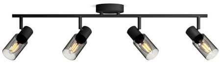 Philips Palms LED 4er Spotleuchte, E14 Lampe nicht enthalten, Schwarz, IP20