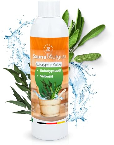 Saunaaufguss Sauna- Aufguss Sauna Aufguss Dampfbad Konzentrat Komposition aus Eukalyptusöl und Salbeiöl 250ml