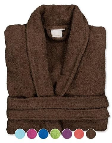 BOSKIMO - Albornoz Unisex - Albornoz de Ducha para Hombre o Mujer - 100% Algodón - Rizo - Disponible con Capucha (FR/ES, Letras, L, Regular, Regular, Nutria, Sin Capucha)