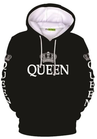 picontshirt 100% Baumwolle Heavyweight King und Queen pärchen Pullover 2er Set Hoodies für Paare Damen M