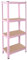 OcioDual Tiny Etagere Metallique Rose, Etagere Garage, Rack Rangement, pour la Maison, Étagère Garage, Meubles, Rangement Garage Séparables, sans Vis, 240kg, 4 Etagères MDF, 150x60x30cm