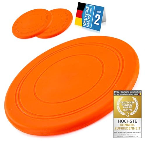 all Pets United® Hunde Frisbee Wurfscheibe Hunde-Spielzeug; Agility Trainingszubehör; Wurfspielzeug aus flexiblem Kautschuk für extra viel Spiel, Spaß und Sicherheit (2 Stück)