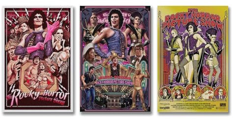 3 Stück Vintage The Rocky Horror Picture Show Classic Horror Movie Cover Poster Wandkunst Leinwand Poster Zimmer Dekor-Poster 20 x 30 cm - 3 Stück Stil