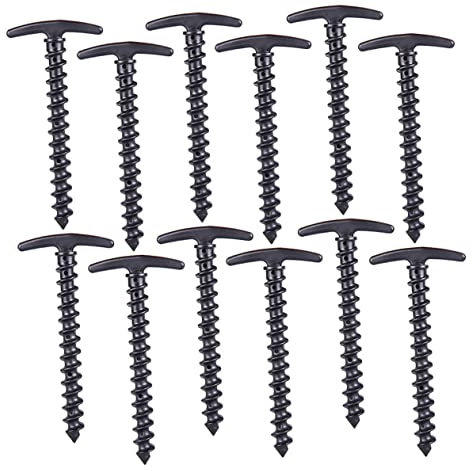 BCOATH 12pcs Tent Ground Pegs Camping Twisting Pegs Tent Nails Ground Nails Accessories for Outdoor Heavy Duty Use Snow Mud