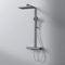 EMKE Colonne de douche thermostatique, douche de pluie avec douche à main 4-en-1, barre de douche avec plaque thermostatique de 40 cm, douche de pluie thermostatique, anthracite mat, 1050 x 401 x 573