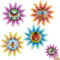 4 Pcs Metal Sunflower Garden Ornaments, Colorful Wall Art Decor, Wall Ornaments Outdoor with Butterfly&Ladybug Pattern, for Hanging Wall Garden Fences Yard Sheds
