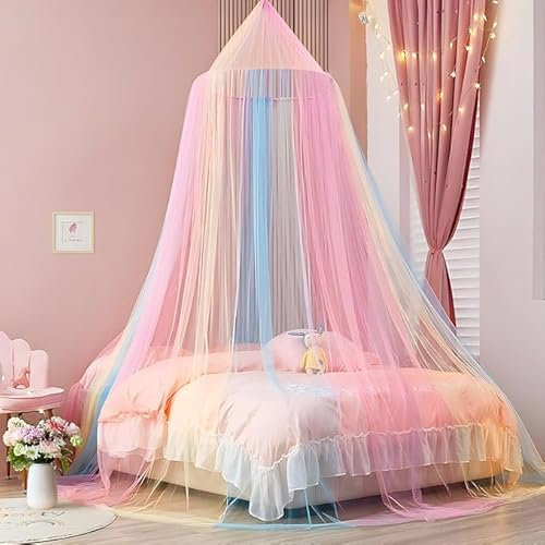 Forhome Zanzariera letto,Zanzariera da principessa,(60 * 250 * 1250),Zanzariera Universale a Cupola Baldacchino, Zanzariera per singolo/matrimoniale,viaggi e casa, interni ed esterni