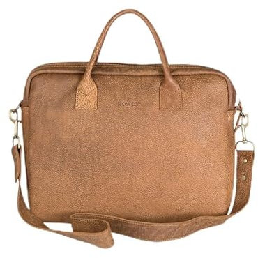 Rowdy Leder-Laptoptasche – Handgefertigte Aktentasche aus echtem namibischem Rindsleder mit abnehmbarem Schulterriemen – Handtasche für Männer und Frauen mit 15 Laptopfach, Mountain
