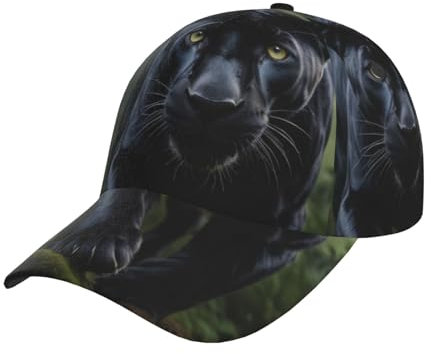 ZSUUGJ Black Panther Pattern Baseball Cap Unisex Adjustable Baseball Hats for Sports Outdoor, Black, One Size, Schwarz, EinheitsgröÃŸe