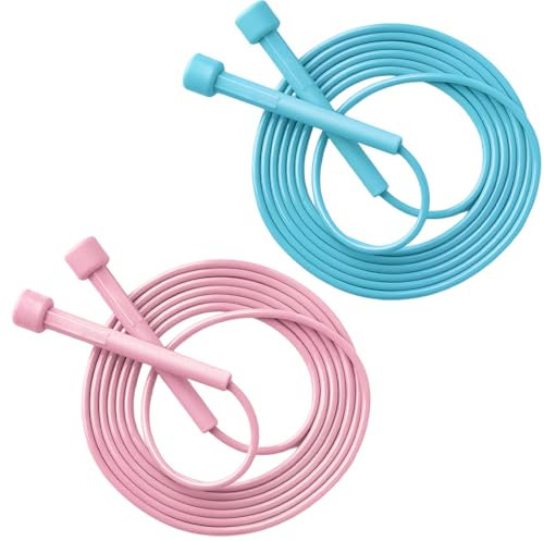 NHQZ 2 Stück Springseil Fitness, Seilspringen, Verstellbare Springseil für Erwachsene Kinder, Springseil Sport, Speed Rope Mit Rutschfestem Griff, Sprungseil für Workout & Ausdauertraining