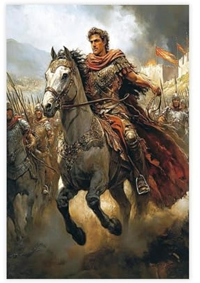 UTGN Poster auf Leinwand, Alexander der Große, Schlafzimmerdekoration, Landschaftsdekoration, Geschenk, 20 x 30 cm