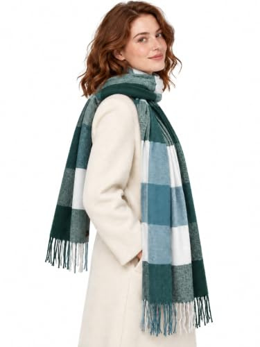 DiaryLook Schal Damen Winter, Geschenk FüR Frauen Oma Mama MäDchen | Kariert Weicher GroßEr Damenschal Mit Fransen,FüR Herbst Und Winter, Als Schultertuch Und Stola Tragbar, Geschenk FüR Frauen