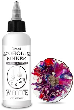 White Alcohol Ink for Epoxy Resin, 100ml Concentrated White Color Alcohol-Based Resin Ink for Resin Art, Tumblers, Resin Petri, Alcohol Paint Dye for Coaster, Painting, Yupo, Resin Art