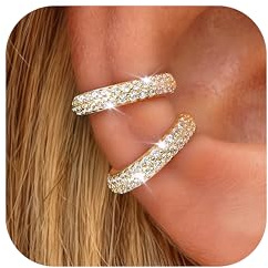 Ear Cuff Ohrringe Gold/Silber Wasserfest - Ohrclips Damen Ohne OhrlöCher CZ Fake Helix Conch Piercing Clip Ohrringe 14K Vergoldet Ohrklemme Ohrclips Verstellbare Ohrmanschette Earcuff In Geschenkbox