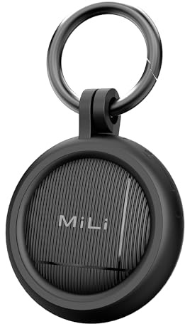 MiLi LiTag Duo Tracker Intelligent iOS et Android, Localisateur de Clés Compatible avec Apple Localiser ou Android Localiser, Pile CR2032, pour Clés, Portefeuille et Bagages (Noir/Lot de 1)
