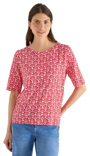 Damen T-Shirt mit Rundhals und Muschelprint