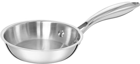 TeCuisine – Poêle Inox 18/10 Triply – 14 cm – Sans Revêtement – Sans PFAS, PFOA, PTFE – Compatible Tous Feux Dont Induction – Manche Riveté Froid – Cuisson Saine et Durable