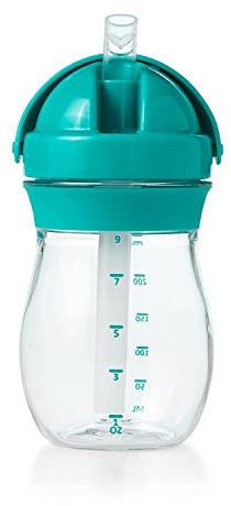 OXO Tot Transitions - Vaso con pajita de 9 onzas, color verde azulado