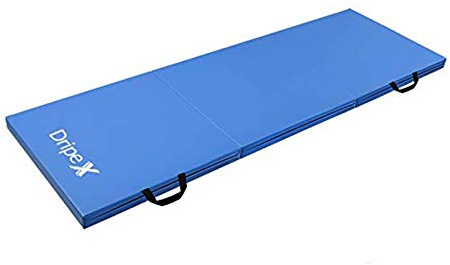 Dripex Folding Gymnastics Exercise Mat - 6FT/8FT Home Gym Mats with Carry Strap 5cm(2’’) Thick Foam Nonslip Soft PU Leather for Yoga/Tumbling/Camping/Pilates/Martial Arts Training/Floor Workout