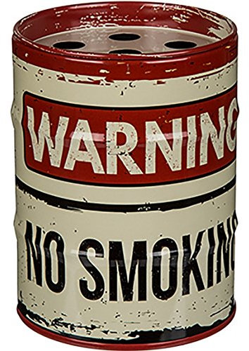 Aschenbecher Metall Sturmaschenbecher Windaschenbecher für Drinnen und Draussen »Ölfass« Smoking (Warning Not Smoking)