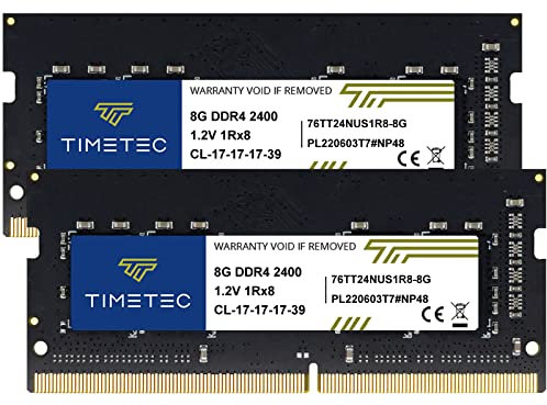 Timetec Hynix IC 16GB KIT(2x8GB) DDR4 SODIMM for Intel NUC KIT/Mini PC/HTPC/NUC Board 2400MHz PC4-19200 Non ECC Unbuffered 1.2V CL17 Single Rank 260 Pin Memory Upgrade(16GB KIT(2x8GB))