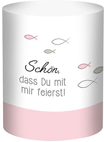 Ursus 184000162 - Mini Tischlichter, Ambiente, Schön, dass Du mit mir feierst Design, rosa, ca. 10 x 27 cm, Durchmesser ca. 8 cm, 115 g/qm, 5 Blatt, einseitig bedruckt, aus Transparentpapier