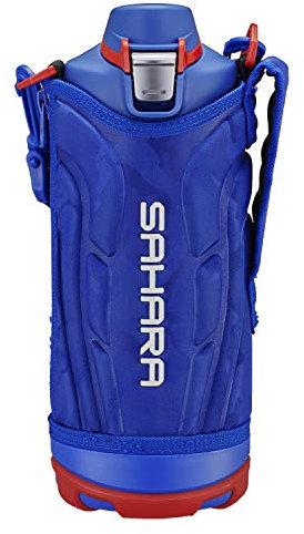 Tiger MME-F100AK Bouteille d'eau en acier inoxydable Sahara, pour le sport, pour boire directement, ouverture large, pour rétention du froid, bleu, 1 l