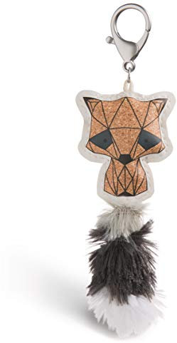 NICI 45589 Waschbär Kork-Optik 12cm Taschenanhänger aus Kunstleder, bunt