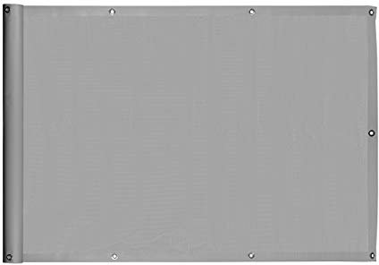 Ventanara® Balkonverkleidung Sichtschutz PVC blickdichte Balkonumspannung Zaun Verkleidung Blende Windschutz Folie (600 x 90 cm, Grau)