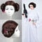 STAR WARS Cosplay Alderaan Prinzessin Leia Organa Solo Perücke Kurzes es Cosplay Haar mit zwei Brötchen Cosplay Kostüm + Perückenmütze