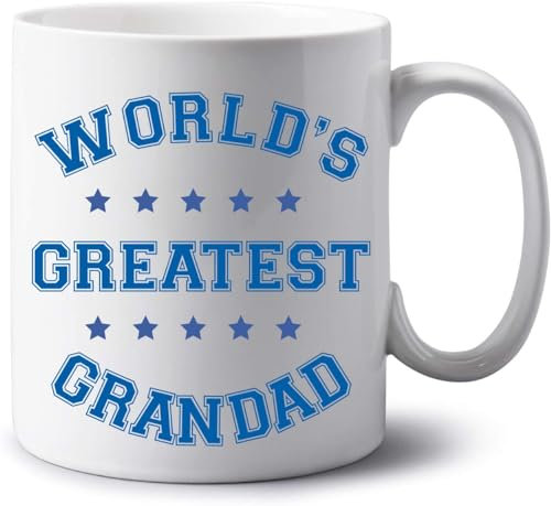Grandad Gifts - Personalised World's Greatest Grandad Mug Jumbo 20oz Coffee Tea Breakfast Cup - Novelty Father's Day Birthday Christmas Present Idea From Grandchildren