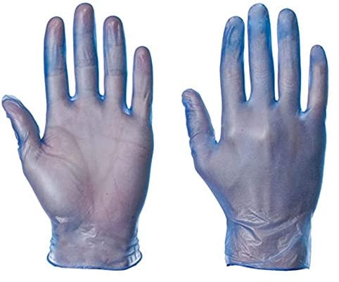 100 Box Supertouch Blue Vinyl Latex Powder Free Non Sterile Gloves Disposable Safety Food Catering Cleaning (Extra Large)