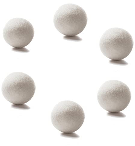 Palline di Lana per Asciugatrice 7CM, Profumatore Asciugatrice Bucato Lavatrice,Nessun Rumore,Rimozione Grinze senza Cattivo Odore(6 Pezzi)