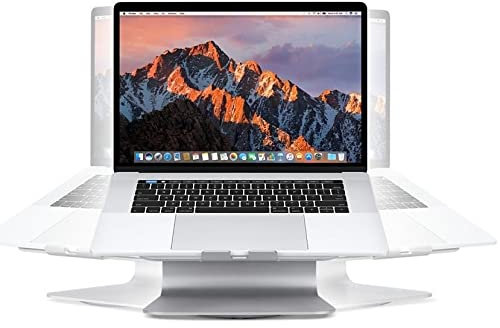JYB AYSMG SOPI ZJ-001 Rotation Style Aluminum Cooling Stand with Cool Fan for Laptop, Suitable for Mac Air, Mac Pro, iPad, and Other Laptops (Silver) (Color : Silver)