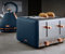 TOWER Cavaletto 1.7L 3 KW Pyramid Kettle and 4 Slice 1600W Toaster. Matching Kettle & 4 Slice Toaster Set in Midnight Blue & Rose Gold