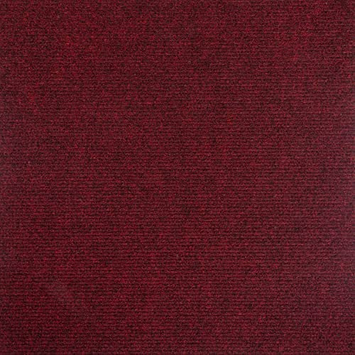 Nadelfilz Teppich Fliesen rot Nadelvlies Teppichfliesen 50x50 selbstliegend für Büro und Gewerbe Schatex Filzfliesen ideal für Arbeitszimmer, 1 m² - 4 Fliesen