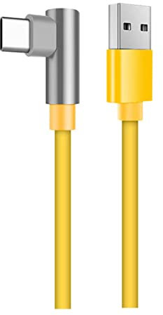 6A HyperCharge USB-C Ladekabel 1,8M 6A TurboCharge Schnellladekabel 90° Winkelstecker Gamingkabel USB A zu USB C für Xiaomi 17 15 15T 14 14T 13 12 Redmi Note 15 14 13 12 11 Poco F7 X7 X6 Pad 8 7 6