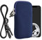 kwmobile Handytasche für Smartphones XL - 6,7/6,8 - Neopren Handy Hülle Dunkelblau mit Kordel - Handy Tasche mit Handykette 17,2 x 8,4 cm Innenmaße